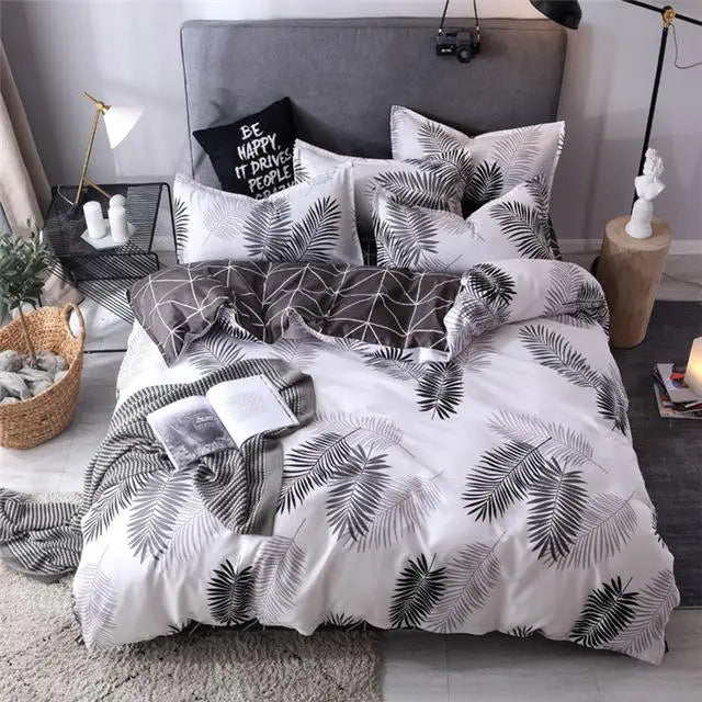 57 3/4pcs pinkheart bedding set Super king size bed linens reactive printing duvet cover set brief style home bed set flat sheet