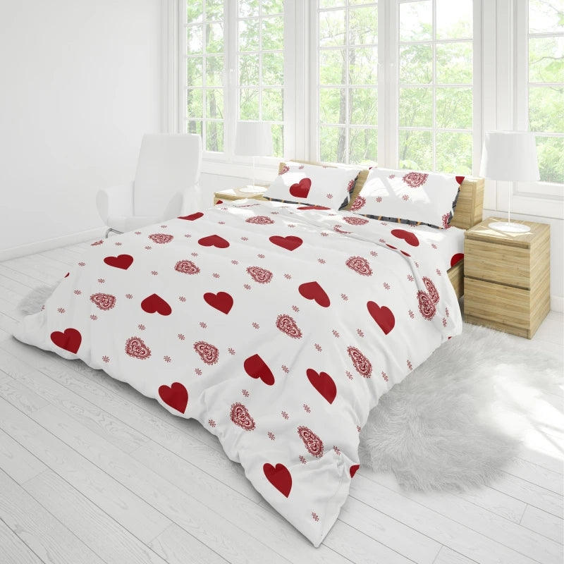 Kuup Love printed matte Duvet Cover Colored Bedding Set QUEEN Size Quilt Cover High Quality Skin Friendly Fabric Bedding Cover