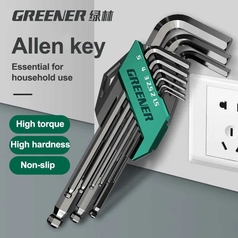 GREENERY Greener Extended Rainbow Wrench Allen Wrench Set Hex Wrench Multifunctional Short Arm Tool Universal Wrench Tool
