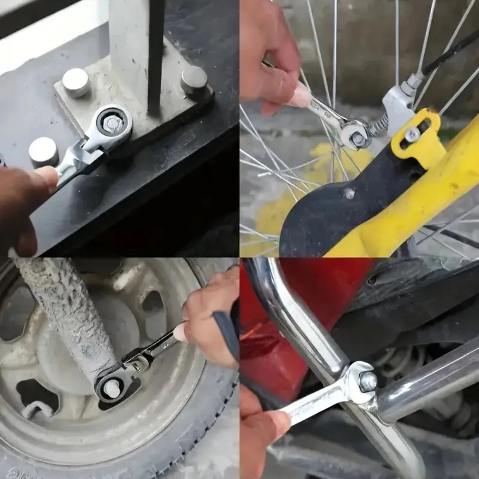 Flexible Ratcheting Combination Wrench Set,6-17mm Metric Key Wrench Ratchet Spanner Metric Hand Tool Sets,Car Repair Tools