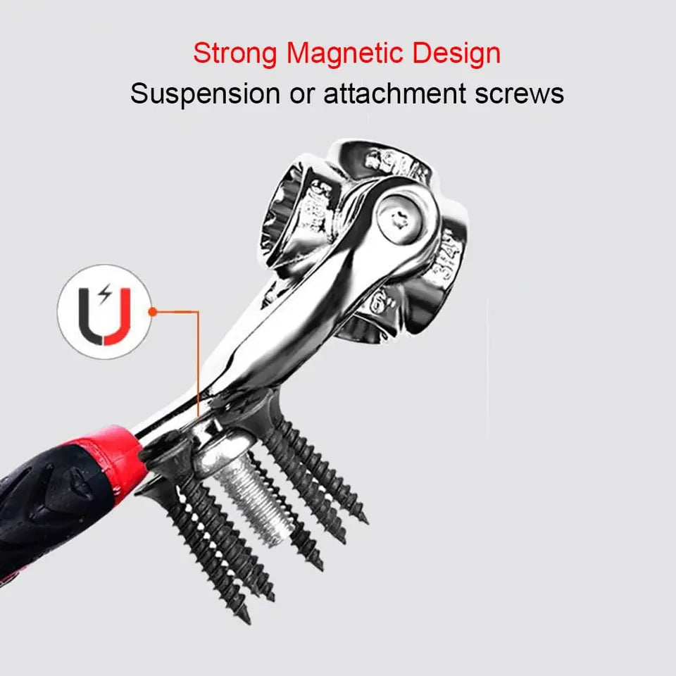 Universal Wrench 48 in 1 Socket Wrench with 360 Degree Rotating Head Spanner Tool for Home Bicycle Car Repair