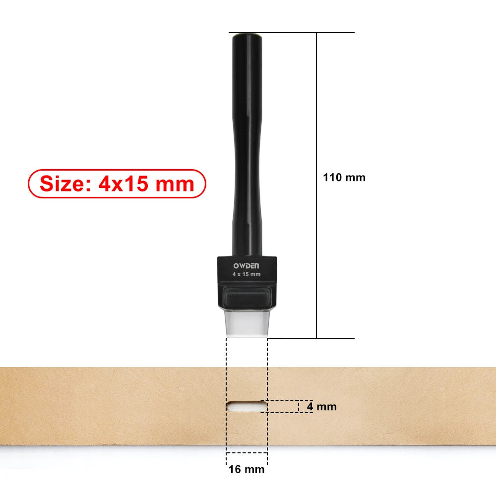 OWDEN Oblong Leather Punch Set for Belt Hole Puncher Oval Hole Strap Watch Band Flat Heavy Duty Leather Craft Hollow Punch