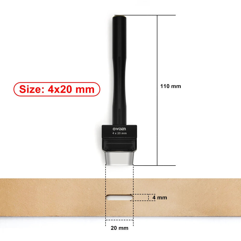 OWDEN Oblong Leather Punch Set for Belt Hole Puncher Oval Hole Strap Watch Band Flat Heavy Duty Leather Craft Hollow Punch
