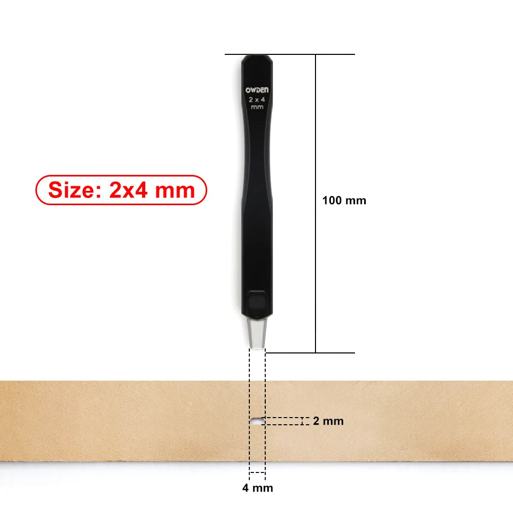 OWDEN Oblong Leather Punch Set for Belt Hole Puncher Oval Hole Strap Watch Band Flat Heavy Duty Leather Craft Hollow Punch