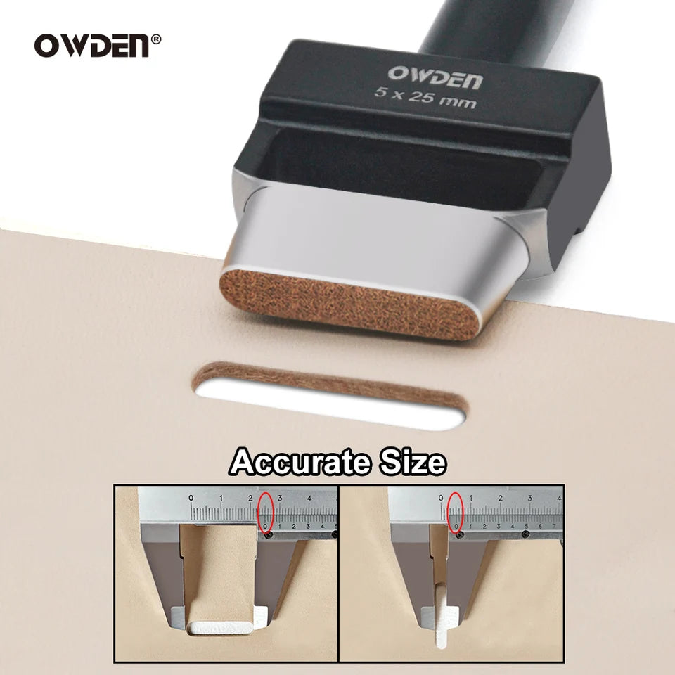 OWDEN Oblong Leather Punch Set for Belt Hole Puncher Oval Hole Strap Watch Band Flat Heavy Duty Leather Craft Hollow Punch