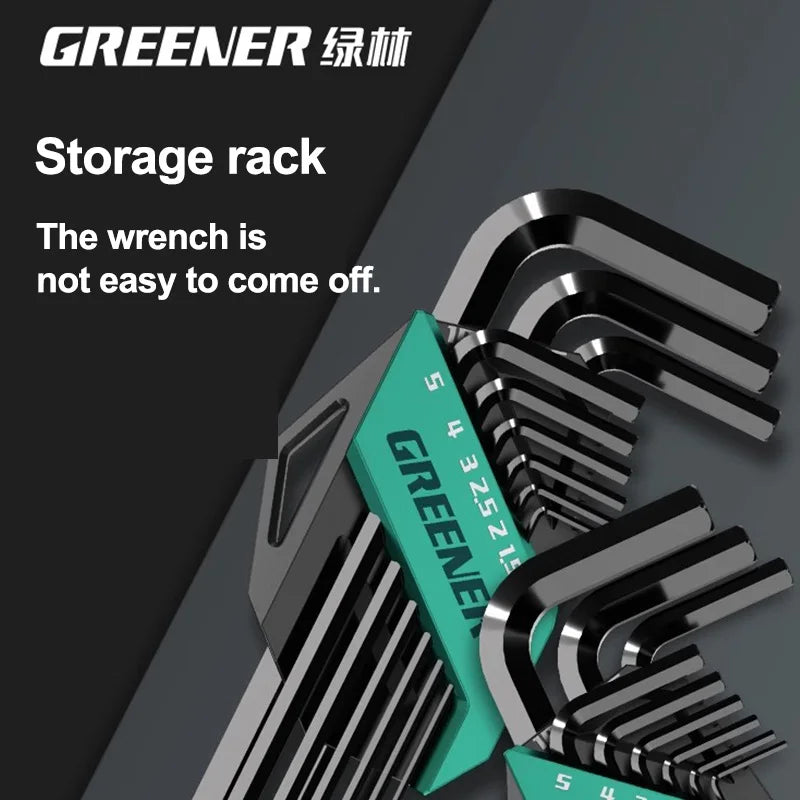 GREENERY Greener Extended Rainbow Wrench Allen Wrench Set Hex Wrench Multifunctional Short Arm Tool Universal Wrench Tool